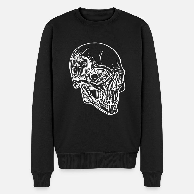 Crâne Os Crâne d’Halloween - Pull Premium bio Homme - noir