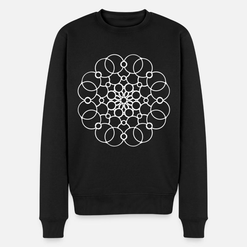 Geometrische Mandala runde Muster Kreise Form - Männer Premium Bio Pullover - Schwarz