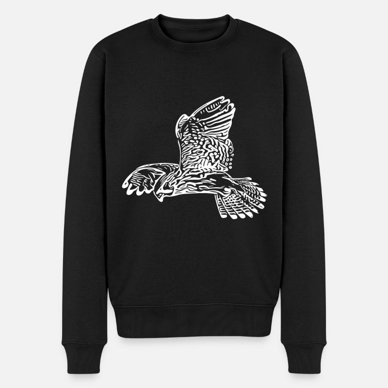 Faucon élégant avec des ailes en vol vibrant - Pull Premium bio Homme - noir