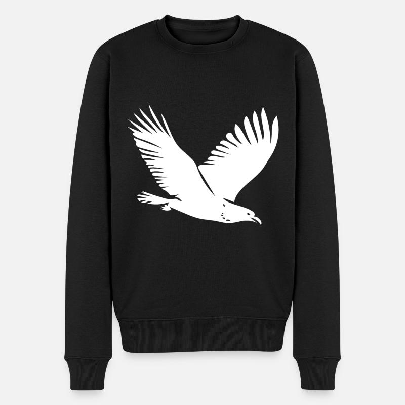 Vogel im Flug - Männer Premium Bio Pullover - Schwarz