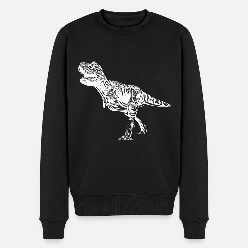 Dinosaurier Tyrannosaurus Rex Fan Design - Männer Premium Bio Pullover - Schwarz