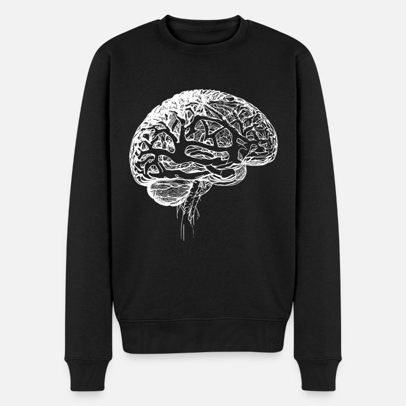 Medizinisches Anatomisches Gehirn Nervengewebe - Männer Premium Bio Pullover - Schwarz