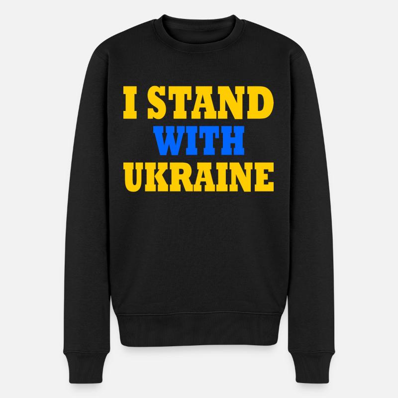 I stand with ukraine - Pull Premium bio Homme - noir