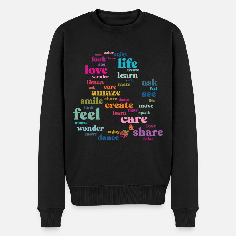 Färbe dein Leben & - Männer Premium Bio Pullover - Schwarz