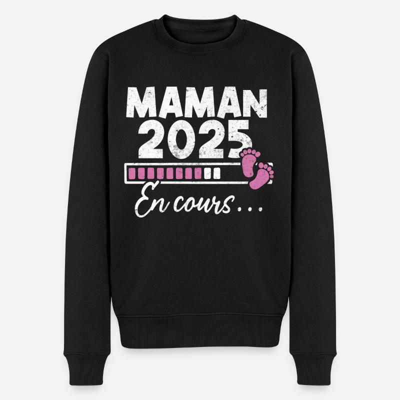 Maman 2025 En Cours - Pull Premium bio Homme - noir