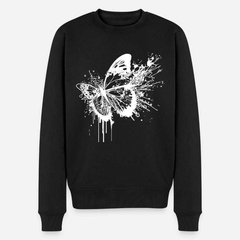 Splash Tattoo Ink Butterfly - Pull Premium bio Homme - noir