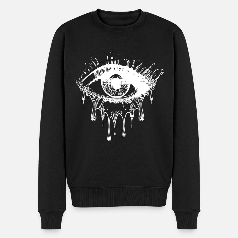 Weinendes Auge Realistischer Tattoo Style - Männer Premium Bio Pullover - Schwarz