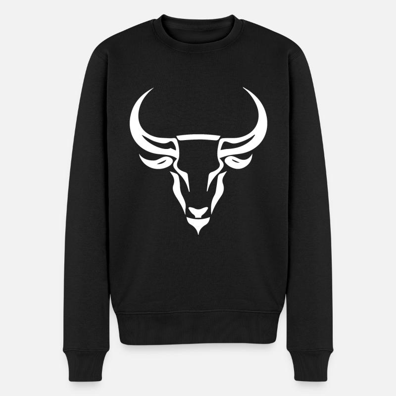 Astrologie Stier Sternzeichen Taurus Mythologie - Männer Premium Bio Pullover - Schwarz