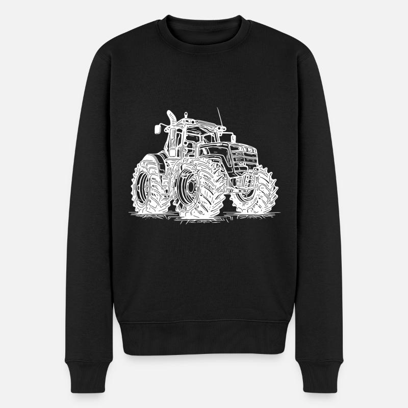 Schwere Landmaschine Feld Motor Schlepper - Männer Premium Bio Pullover - Schwarz