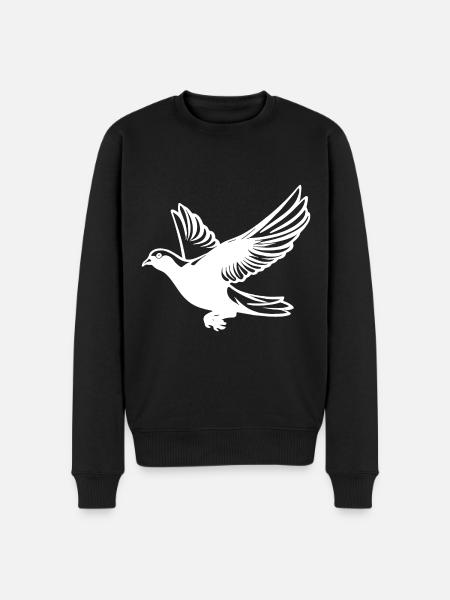 Pigeon in flight with wings - Men's Premium Organic Jumper - black