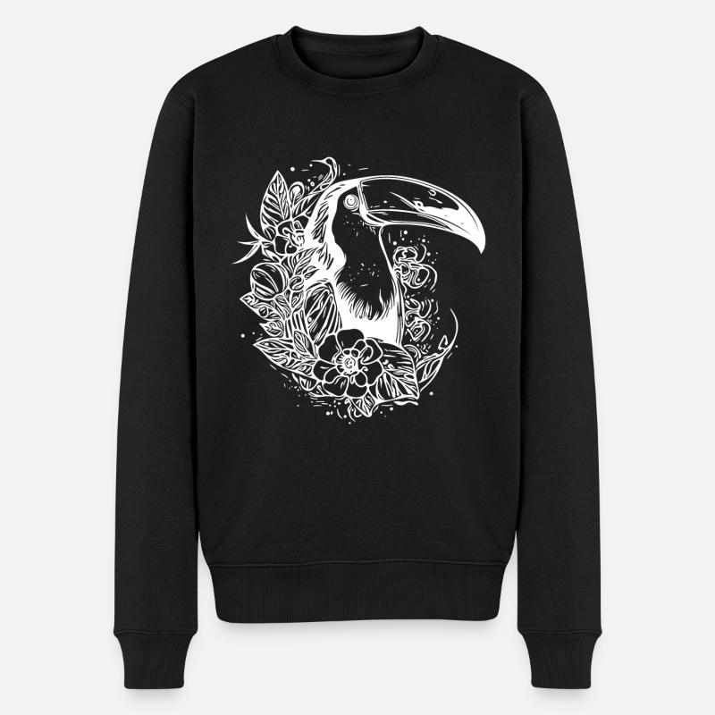 Eleganter Tukan Tropen Vogel mit riesigem Schnabel - Männer Premium Bio Pullover - Schwarz