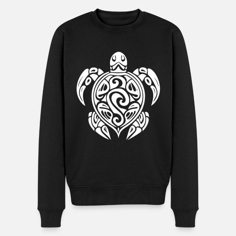 Pretty tattoo diver turtle - Men's Premium Organic Jumper - black