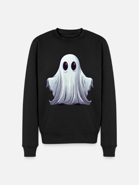 Lille kælen spøgelse med skinnende øjne - Økologisk premium-sweatshirt til mænd - sort