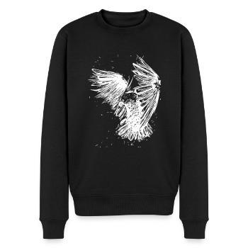 Vintager Kakadu Splash Vogel Portrait Zeichnung - Männer Premium Bio Pullover - Schwarz - Vorne - Nico (187cm)