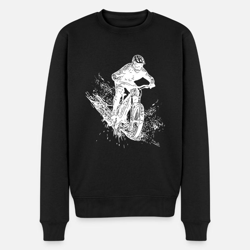 Schlamm Mountainbiker Outdoor Abfahrt - Männer Premium Bio Pullover - Schwarz