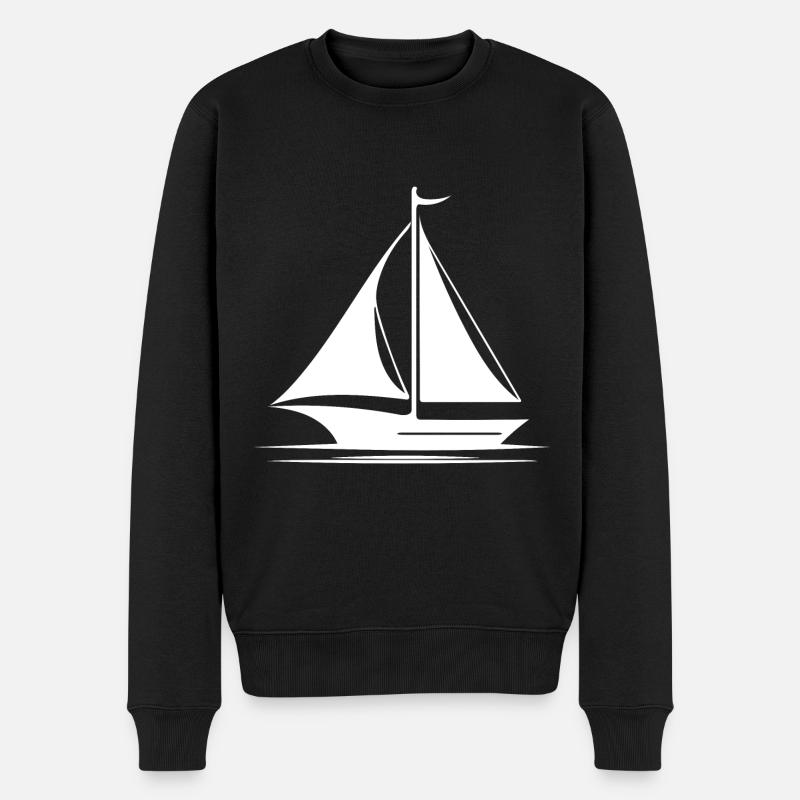 Élégant voilier à voiles déployées - Pull Premium bio Homme - noir