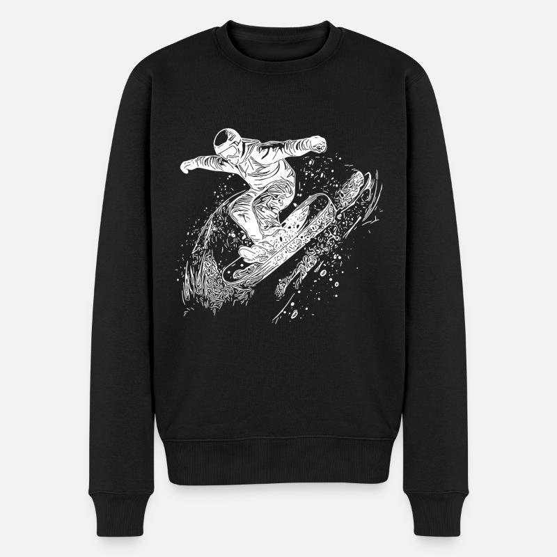 Tiefschnee Snowboard Move Ride Jump Style - Männer Premium Bio Pullover - Schwarz