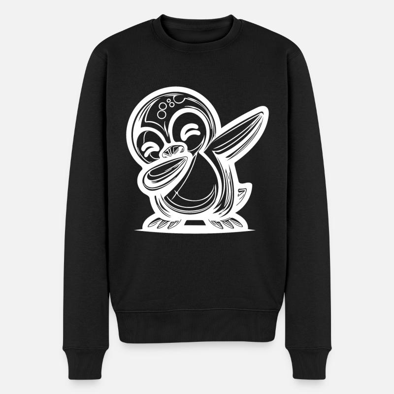 Pingouin mignon Petit pingouin dabbing - Pull Premium bio Homme - noir