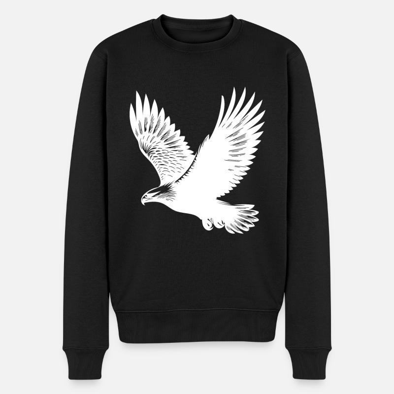 Elegant eagle on huge wings - Men's Premium Organic Jumper - black