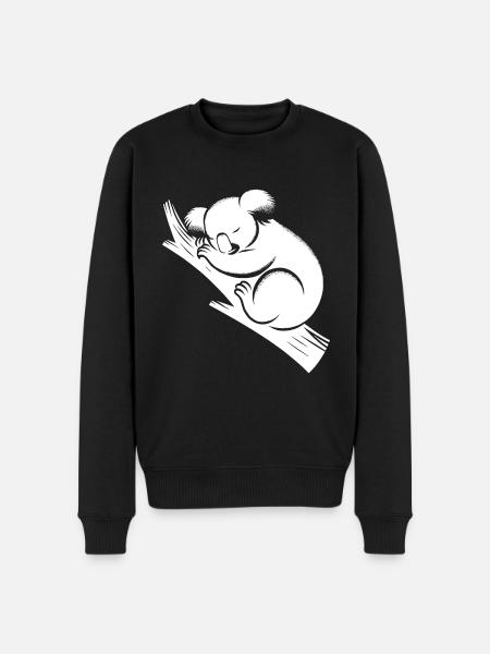 Sleeping koala on a branch - Men's Premium Organic Jumper - black