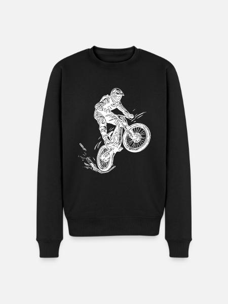 Cooler Radfahrer Mountainbiker - Männer Premium Bio Pullover - Schwarz