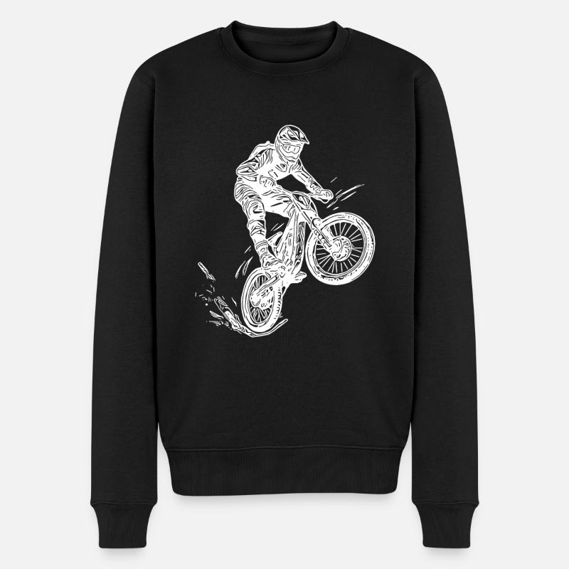 Cooler Radfahrer Mountainbiker - Männer Premium Bio Pullover - Schwarz