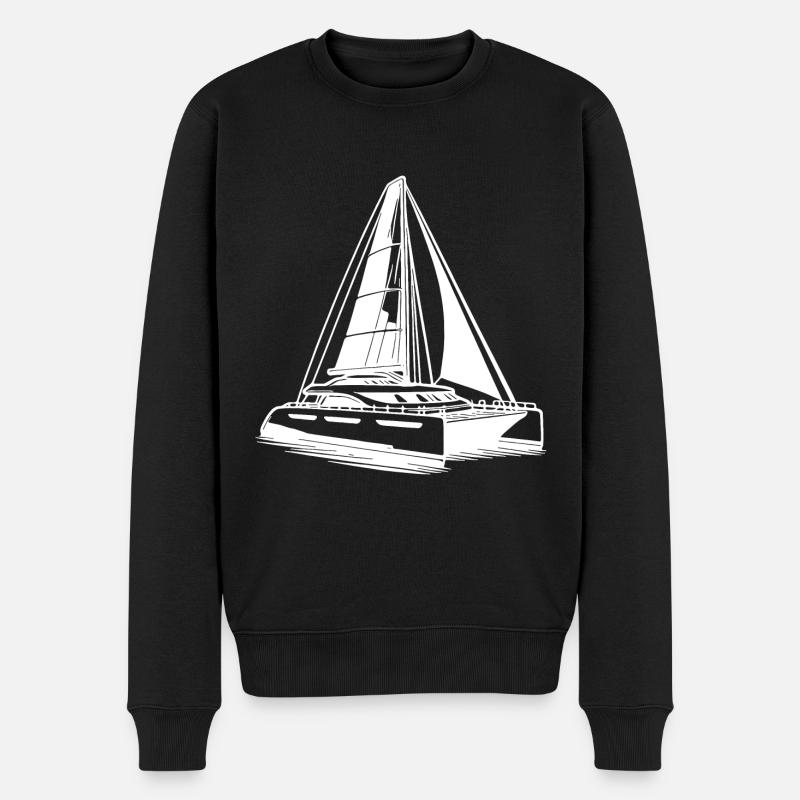 Catamaran double coque voilier - Pull Premium bio Homme - noir