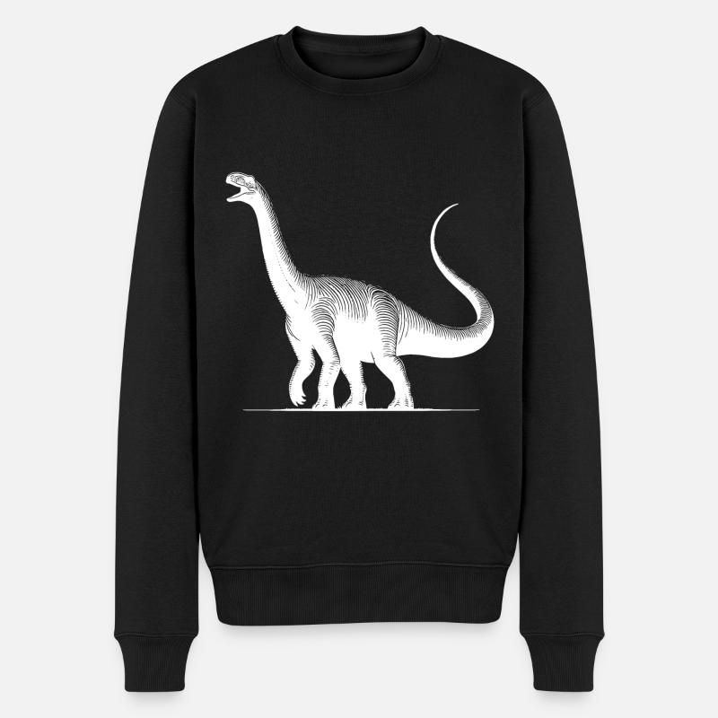 Riesiger Dino Diplodocus Sauropoden Dinosaurier - Männer Premium Bio Pullover - Schwarz