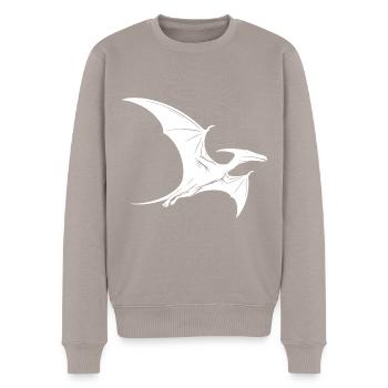 Dino Ptéranodon Dinosaure volant Ptérosaure - Pull Premium bio Homme - taupe - Devant - Nico (187cm)