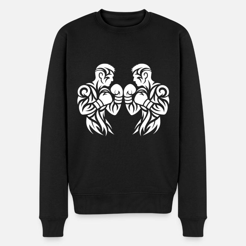Poing Boxeur Combattant Boxe Thaïlandaise Tatouage - Pull Premium bio Homme - noir
