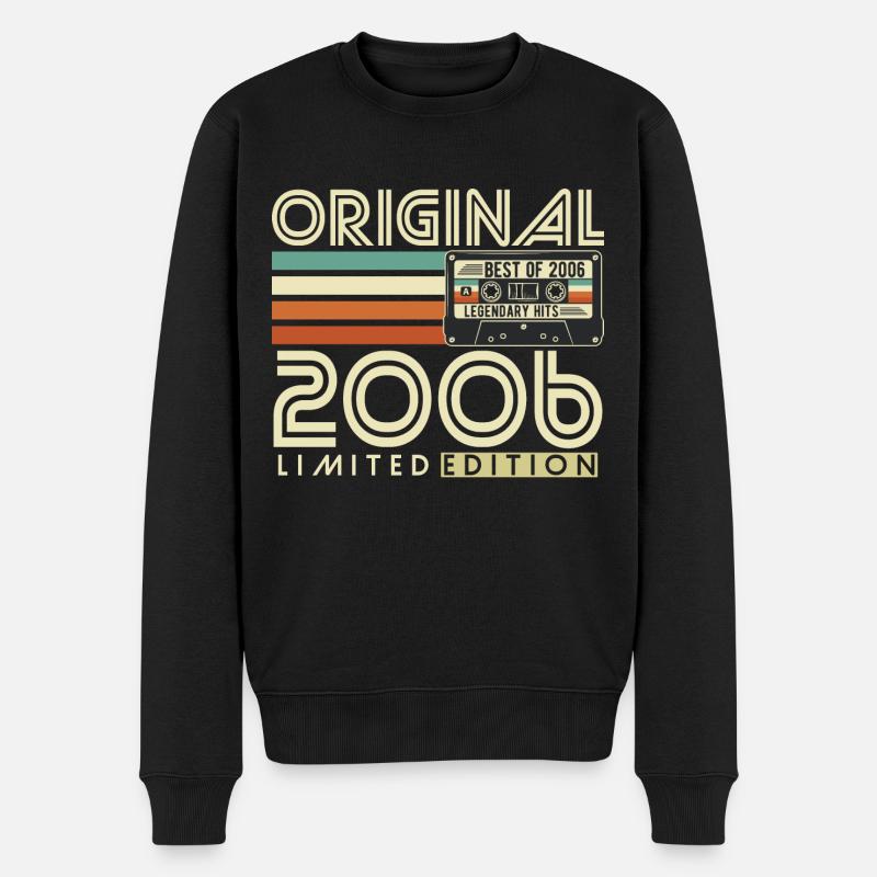 2006 Jahrgang Geburtstag Vintage Retro Geschenk - Männer Premium Bio Pullover - Schwarz