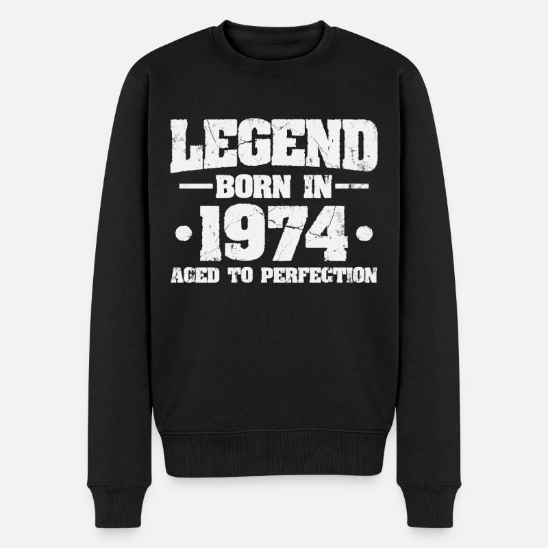 Legende seit 1974 Jahrgang geboren Geburtstag - Männer Premium Bio Pullover - Schwarz