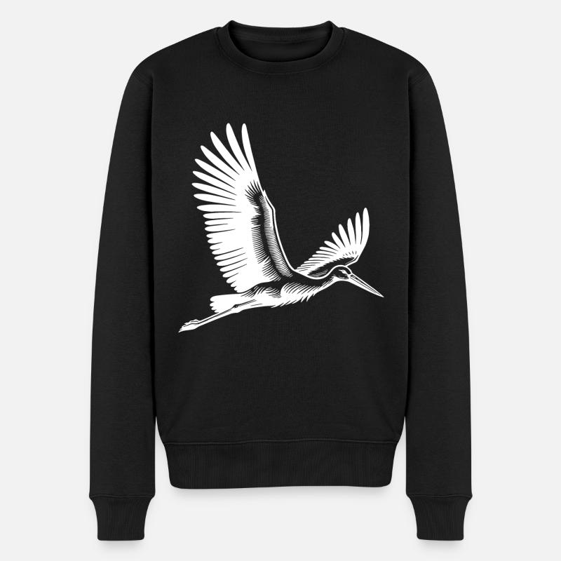 Flying Stork - Men's Premium Organic Jumper - black