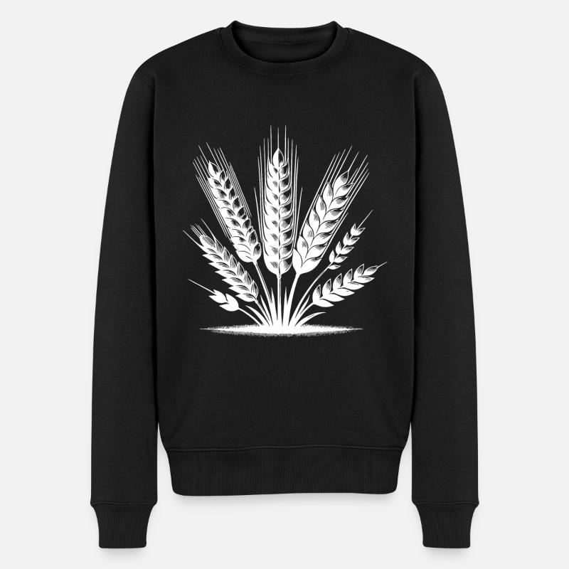 Unterschiedliche Ähren Getreidesorten - Männer Premium Bio Pullover - Schwarz