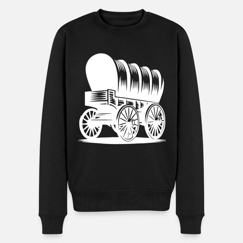 Chariot couvert pour chevaux - Pull Premium bio Homme - noir
