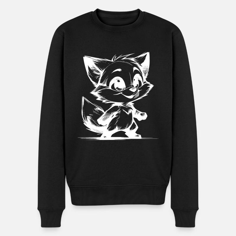 Croquis au crayon renard mignon pour bébé enfant - Pull Premium bio Homme - noir