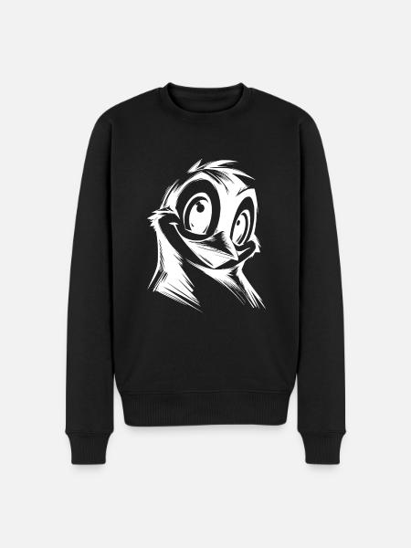 Penguin Cartoon Pencil Drawing Style - Men's Premium Organic Jumper - black