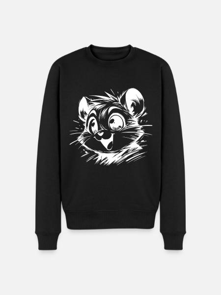 Cheerful Children Hamster Drawing - Men's Premium Organic Jumper - black