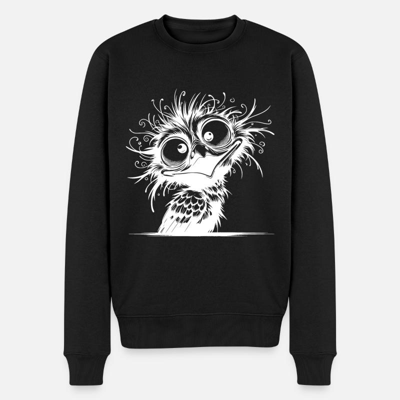 Drôle bizarre oiseau fou - Pull Premium bio Homme - noir