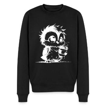 Cute little fuzzy tired coffee Kautz - Men's Premium Organic Jumper - black - Front - Nico (187cm)
