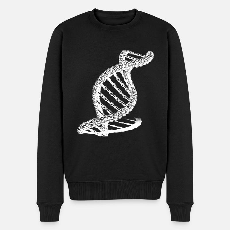 Geschwungene DNA Kette Außergewöhnliche Ketten - Männer Premium Bio Pullover - Schwarz