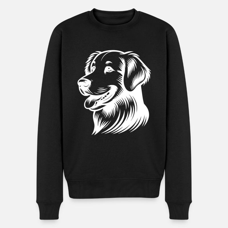Treuer Blick Golden Retriever Hunde Porträt - Männer Premium Bio Pullover - Schwarz