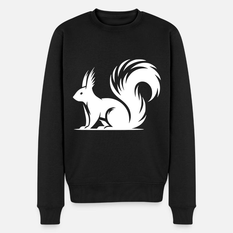 Mignon mignon écureuil Dessin - Pull Premium bio Homme - noir