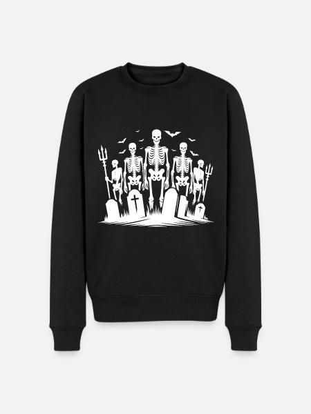Halloween Cemetery Zombie Spooky Night - Men's Premium Organic Jumper - black