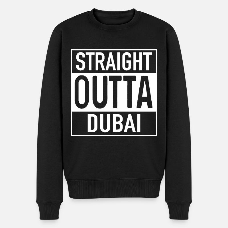 Straight OUTTA DUBAI - Männer Premium Bio Pullover - Schwarz