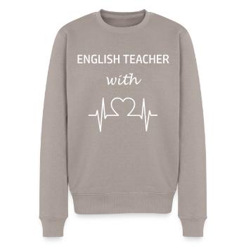 Englischlehrer Englischlehrerin Teacher - Männer Premium Bio Pullover - Taupe - Vorne - Nico (187cm)