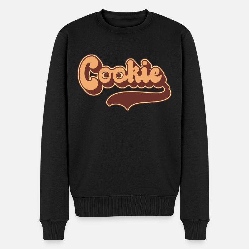 Baking Retro Cookie - Männer Premium Bio Pullover - Schwarz