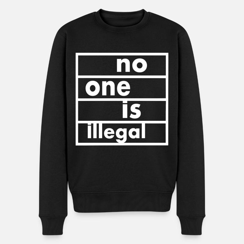 No one is illegal - Pull Premium bio Homme - noir