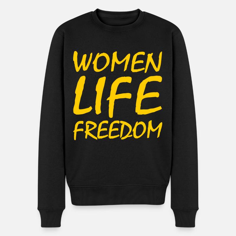 Women life freedom iran - Männer Premium Bio Pullover - Schwarz
