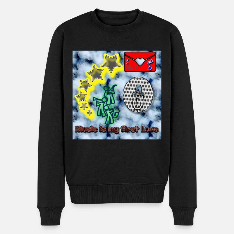Music is my first Love - Abbild - 2023 - Männer Premium Bio Pullover - Schwarz